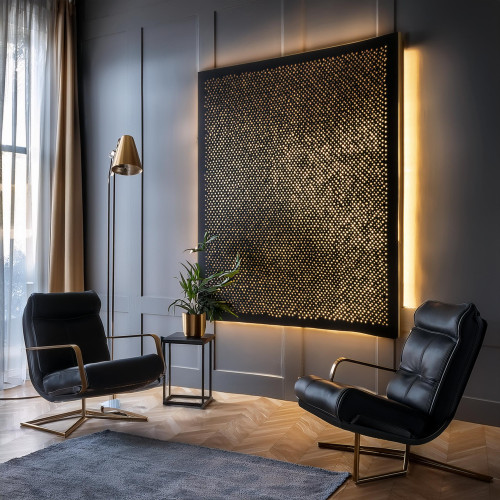 Claustra metal led mural